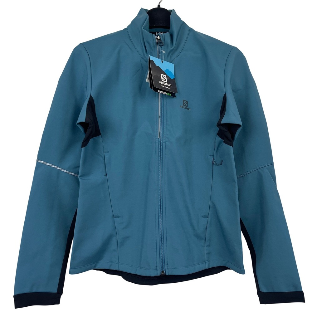 NEW Salomon Agile Softshell‎ Jacket Womens M AdvancedSkin Shield Blue $140